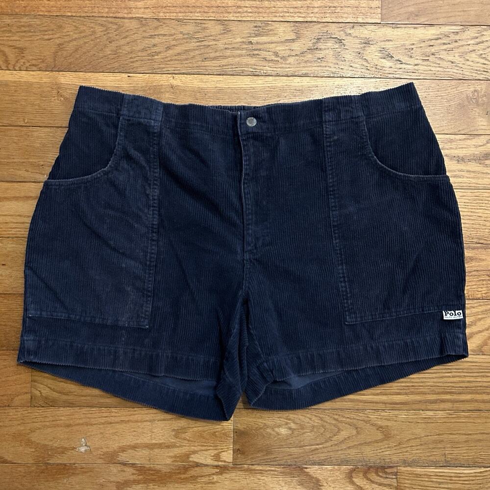Vintage 80s Polo Ralph Lauren Corduroy OP Style Snap Fatigue Shorts 5” 42
